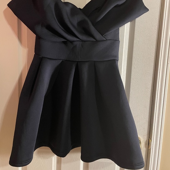 Deep Blue Off Shoulder Dress - Picture 2 of 2